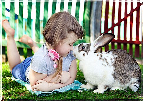 girl with rabbit